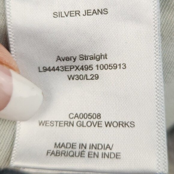 Silver Jeans Womens 30x29 Blue Curvy Avery Straight Leg Stretch Dark Wash Faded - Picture 9 of 11